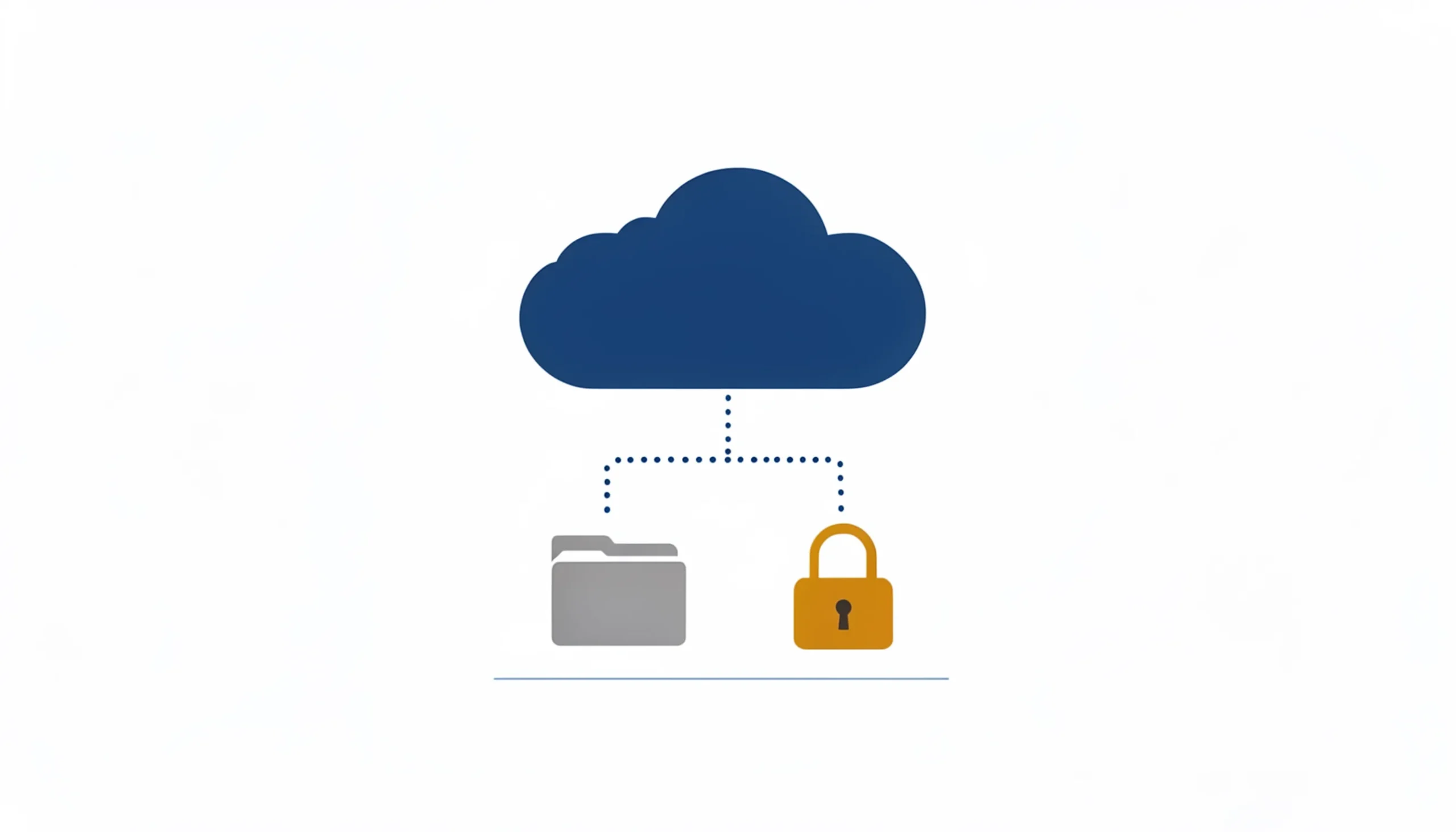 A cloud icon with a padlock next to it and a question mark, illustrating the false assumption that cloud storage is automatically backed up